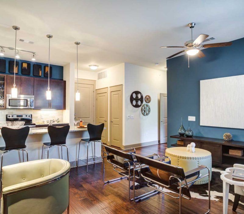 Caroline Uptown West_model_kitchen-1 Caroline Uptown West; One Two Bedroom apartment homes in Houston Midtown Uptown Downtown Apartment Homes Pet friendly